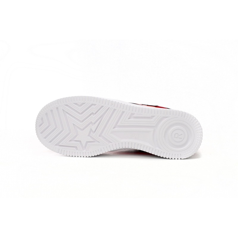 A Bathing Ape Bape Sta Low White Dark Red Mirror Surface  1H20 191 046