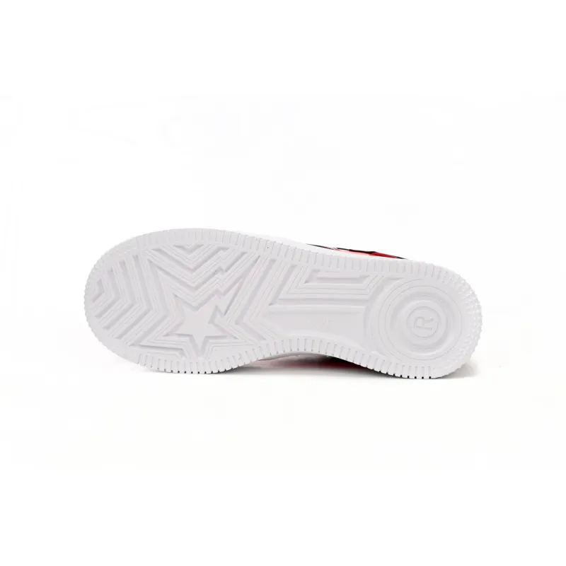 A Bathing Ape Bape Sta Low White Dark Red Mirror Surface  1H20 191 046