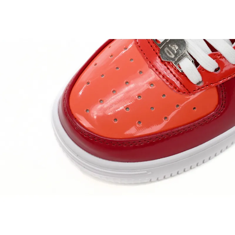 A Bathing Ape Bape Sta Low White Dark Red Mirror Surface  1H20 191 046