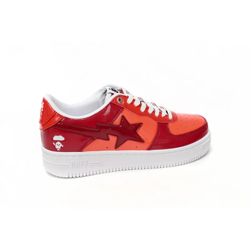 A Bathing Ape Bape Sta Low White Dark Red Mirror Surface  1H20 191 046