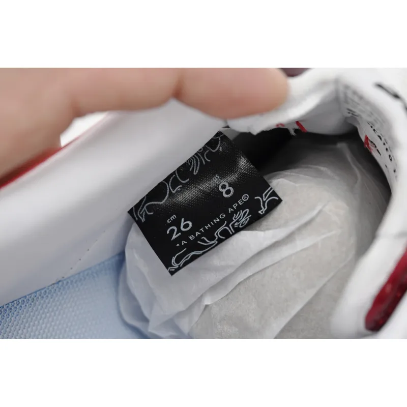 A Bathing Ape Bape Sta Low White Dark Red Mirror Surface  1H20 191 046