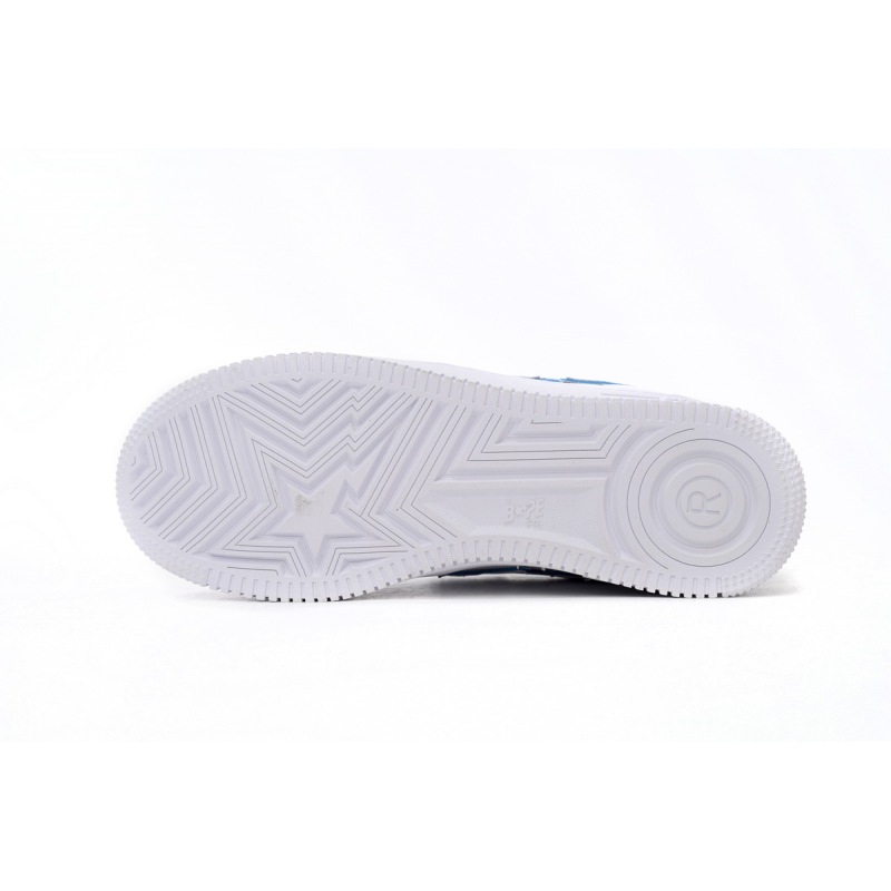 A Bathing Ape Bape Sta Patent Leather White Blue 1J30-191-017