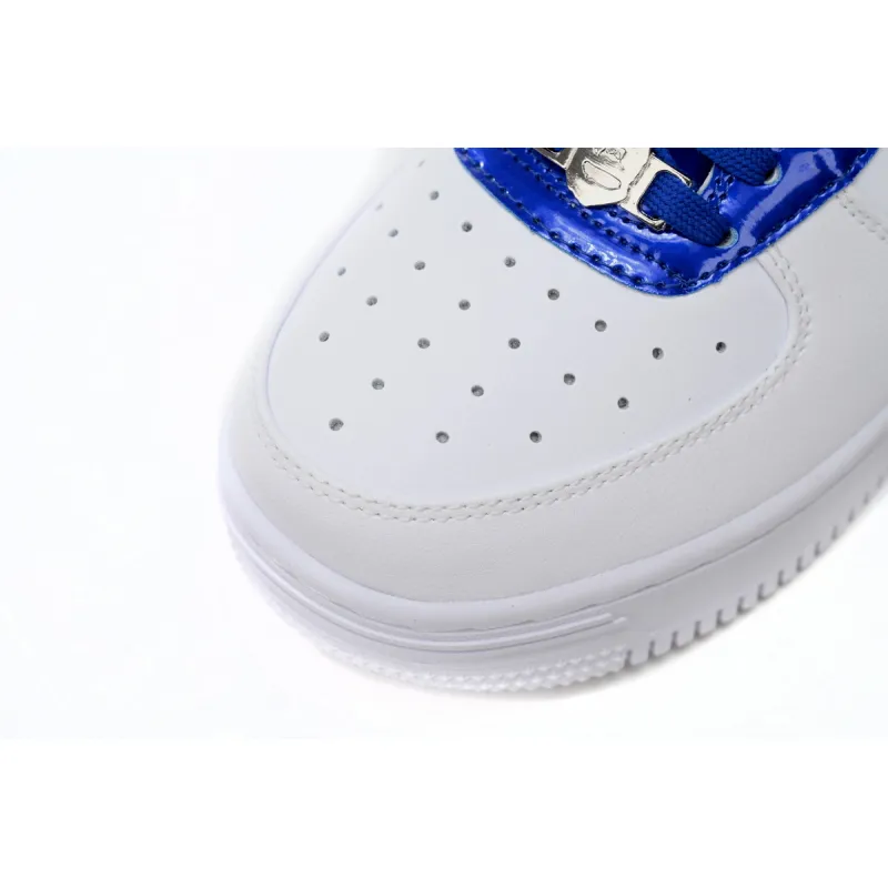 A Bathing Ape Bape Sta Patent Leather White Blue 1J30-191-017
