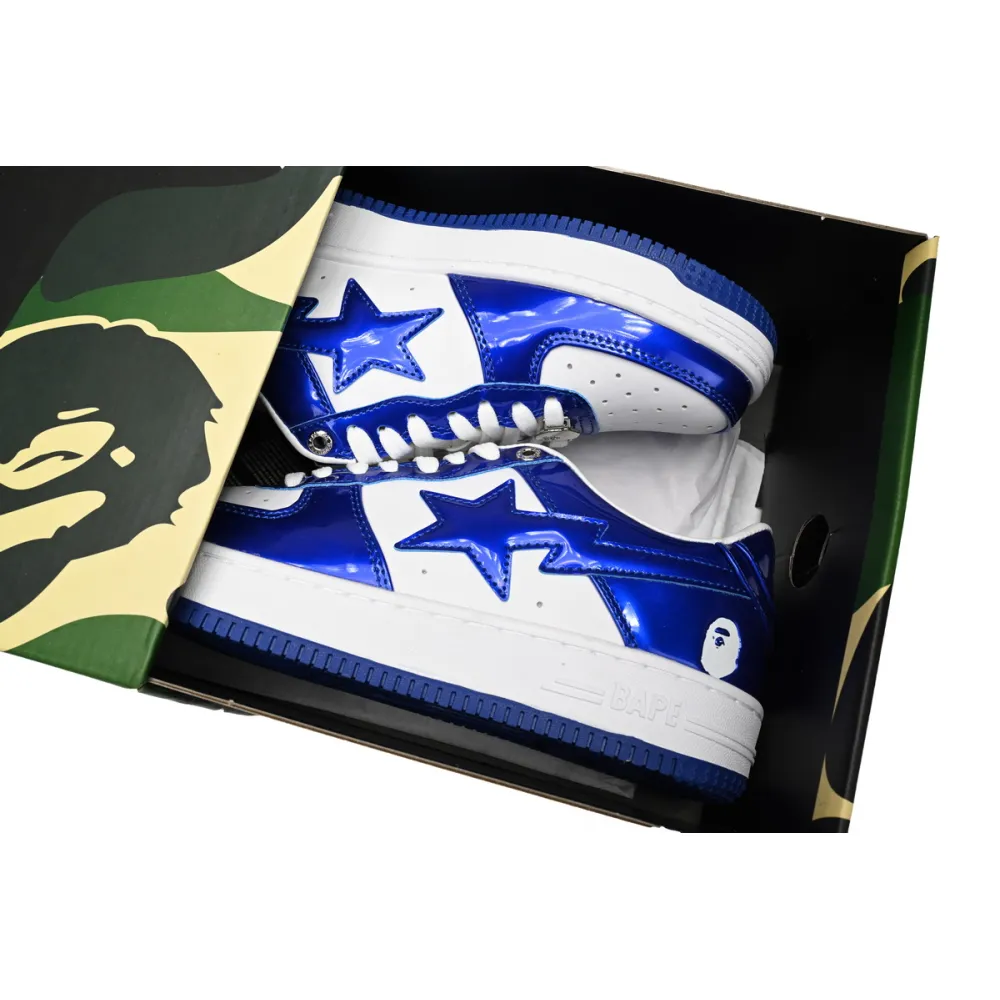 A Bathing Ape Bape Sta Patent Leather White Blue (2023) 1170-191-022