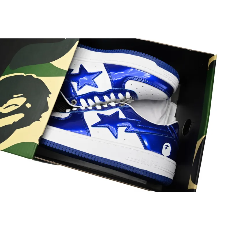 A Bathing Ape Bape Sta Patent Leather White Blue (2023) 1170-191-022