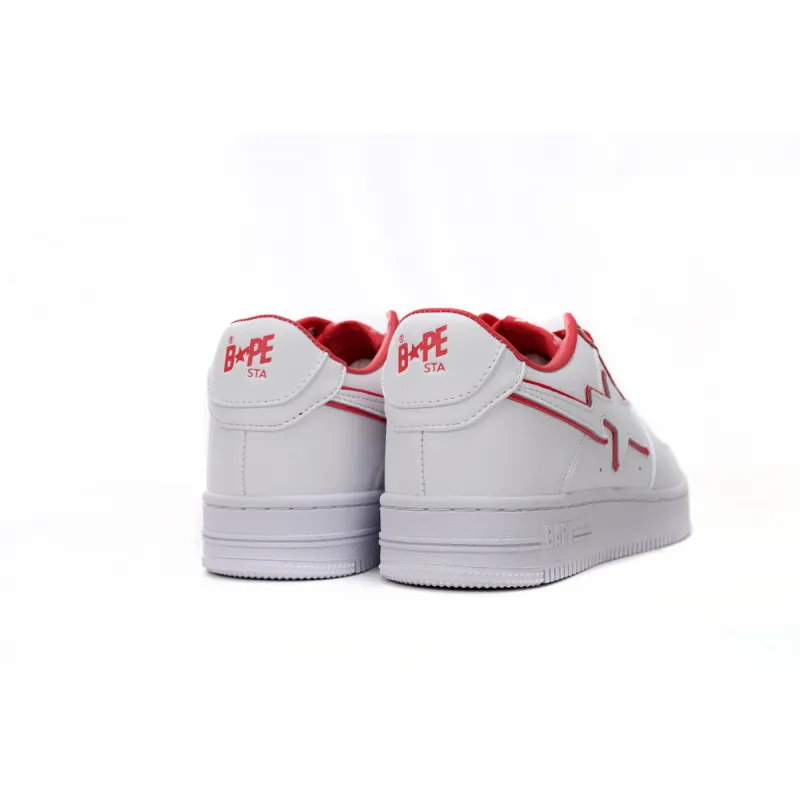 A Bathing Ape Bape Sta Patent Leather White Red 1J30-191-017