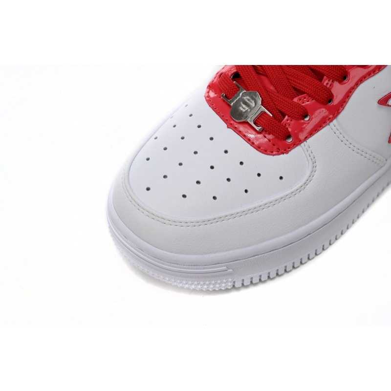 A Bathing Ape Bape Sta Patent Leather White Red 1J30-191-017