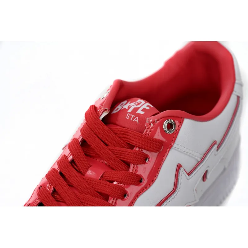 A Bathing Ape Bape Sta Patent Leather White Red 1J30-191-017