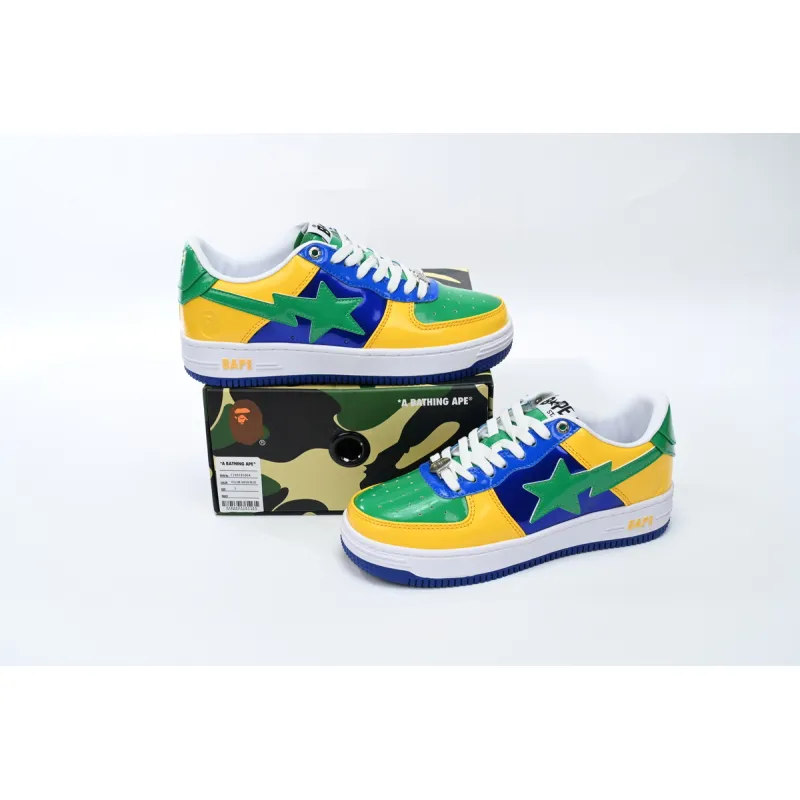 A Bathing Ape Bape Sta Low Black Yellow Green Orchid  1180 191 004 