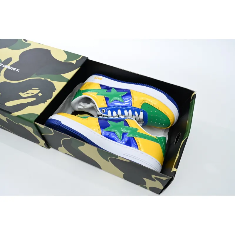 A Bathing Ape Bape Sta Low Black Yellow Green Orchid  1180 191 004 