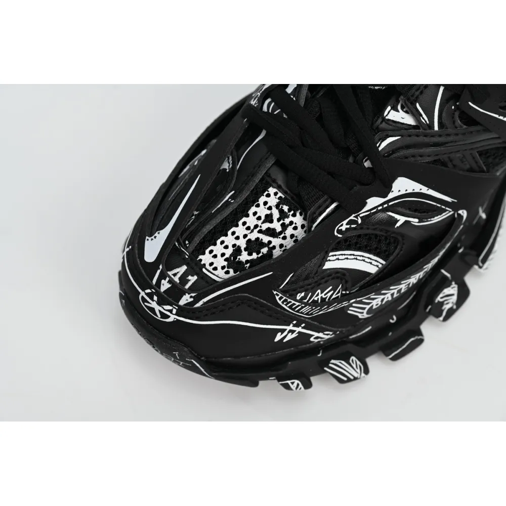  Balenciaga Tess S.Black Black-And-White Painting 542023 W3SR2 2315 