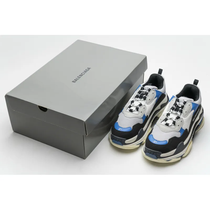  Balenciaga Triple S Black Grey Blue 541624 W06E2 7080