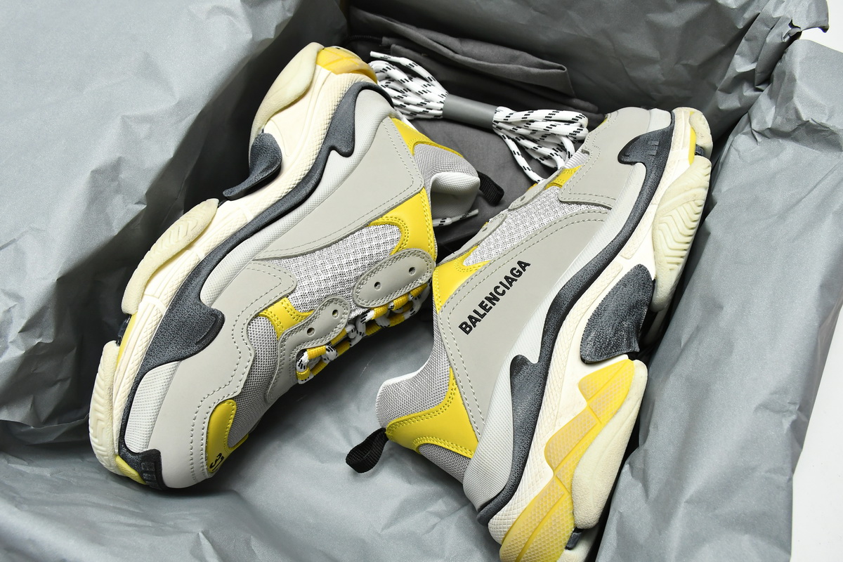  Balenciaga Triple S Grey Yellow 524037 W0E1 9000 