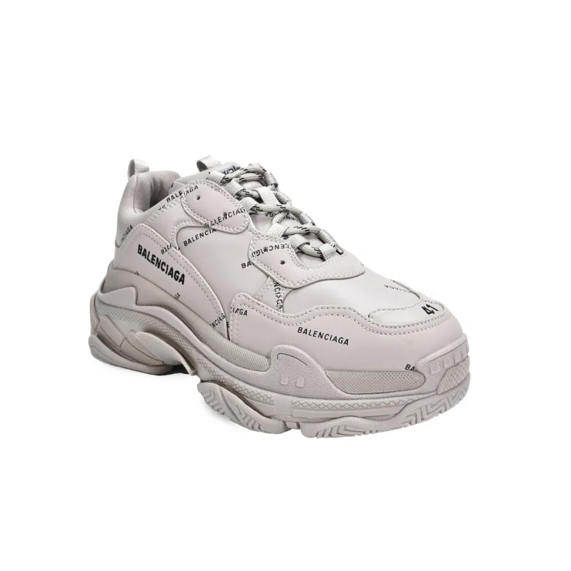 Balenciaga All Over Logo Triple S Beige (Women's) 524039 W2FA1 9710