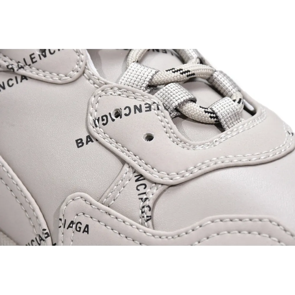 Balenciaga All Over Logo Triple S Beige (Women's) 524039 W2FA1 9710