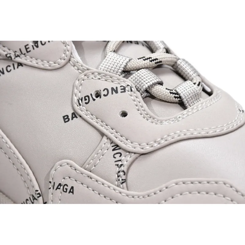 Balenciaga All Over Logo Triple S Beige (Women's) 524039 W2FA1 9710