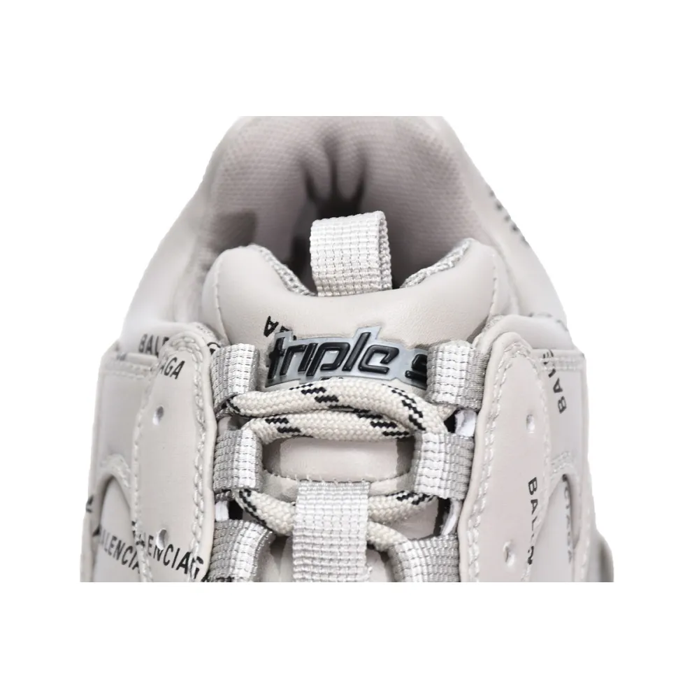 Balenciaga All Over Logo Triple S Beige (Women's) 524039 W2FA1 9710