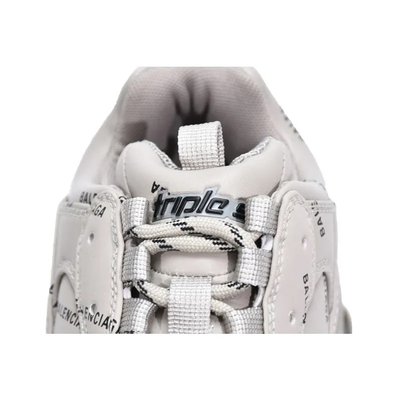 Balenciaga All Over Logo Triple S Beige (Women's) 524039 W2FA1 9710