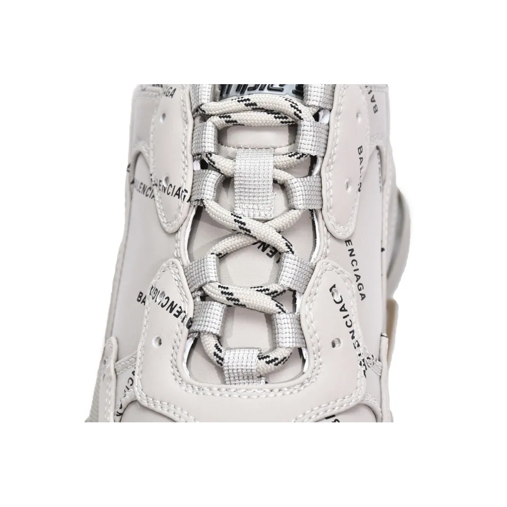 Balenciaga All Over Logo Triple S Beige (Women's) 524039 W2FA1 9710