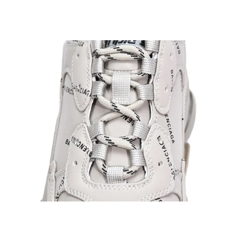 Balenciaga All Over Logo Triple S Beige (Women's) 524039 W2FA1 9710