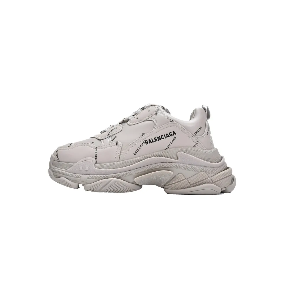 Balenciaga All Over Logo Triple S Beige (Women's) 524039 W2FA1 9710
