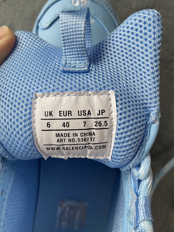 Balenciaga All Over Logo Triple S Blue Grey Black 536737 W2FA1 4090