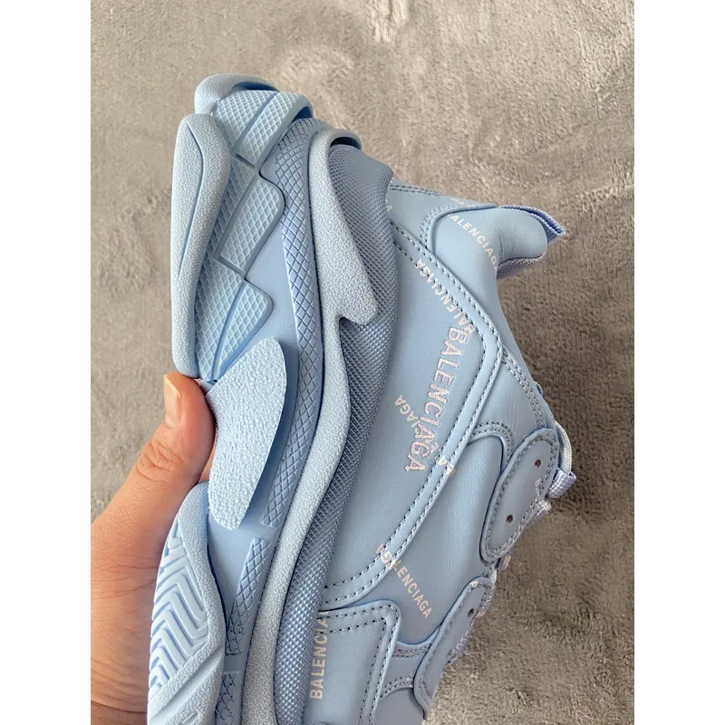 Balenciaga All Over Logo Triple S Blue Grey Black 536737 W2FA1 4090