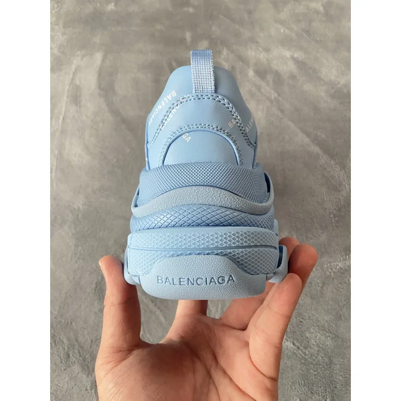 Balenciaga All Over Logo Triple S Blue Grey Black 536737 W2FA1 4090