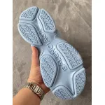 Balenciaga All Over Logo Triple S Blue Grey Black 536737 W2FA1 4090