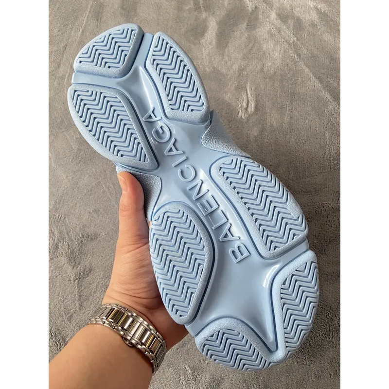 Balenciaga All Over Logo Triple S Blue Grey Black 536737 W2FA1 4090