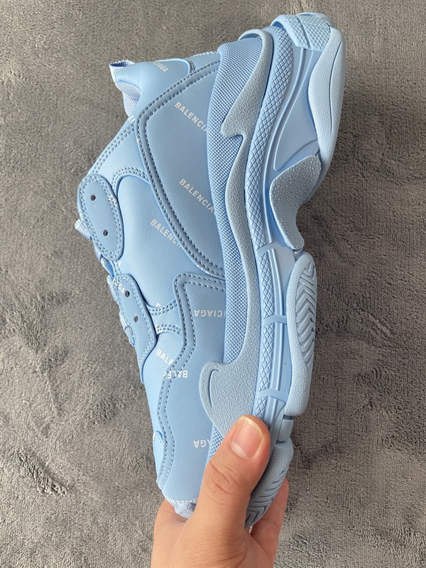 Balenciaga All Over Logo Triple S Blue Grey Black 536737 W2FA1 4090