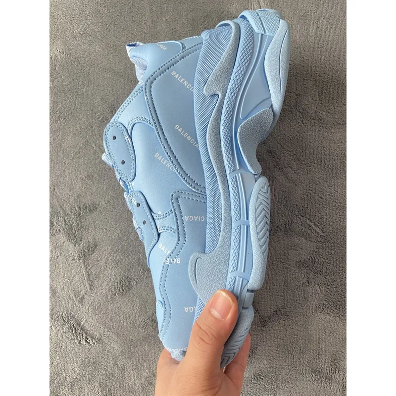 Balenciaga All Over Logo Triple S Blue Grey Black 536737 W2FA1 4090