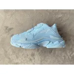 Balenciaga All Over Logo Triple S Blue Grey Black 536737 W2FA1 4090