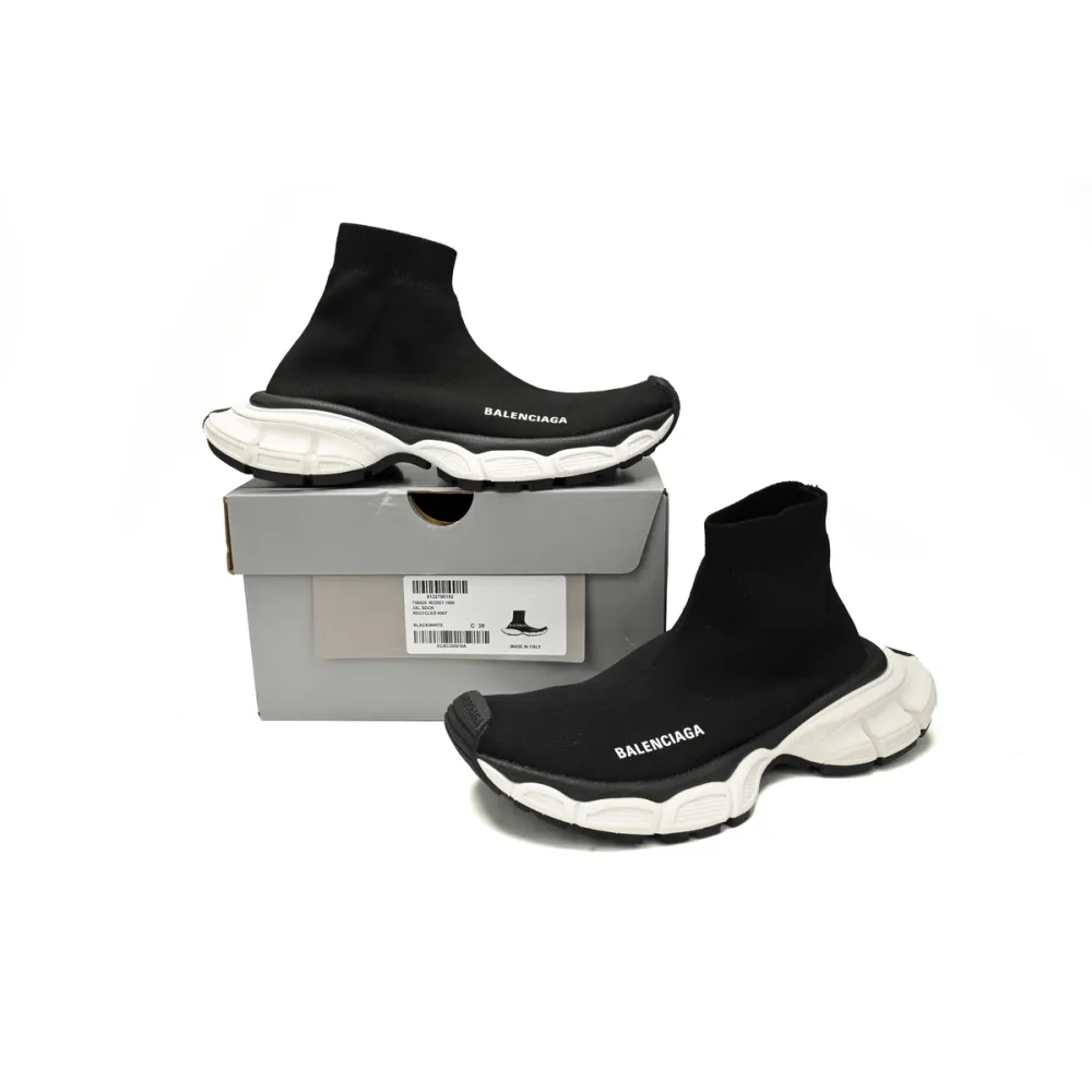 Balenciaga High-Top Sock-Like Platform Black And White   758429 W2DG1 1090 