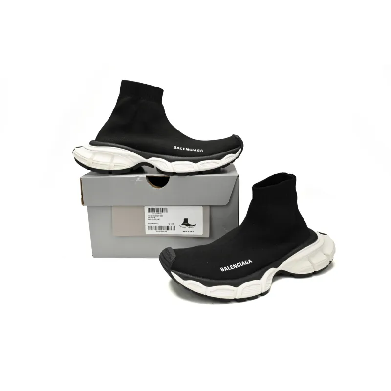 Balenciaga High-Top Sock-Like Platform Black And White   758429 W2DG1 1090 