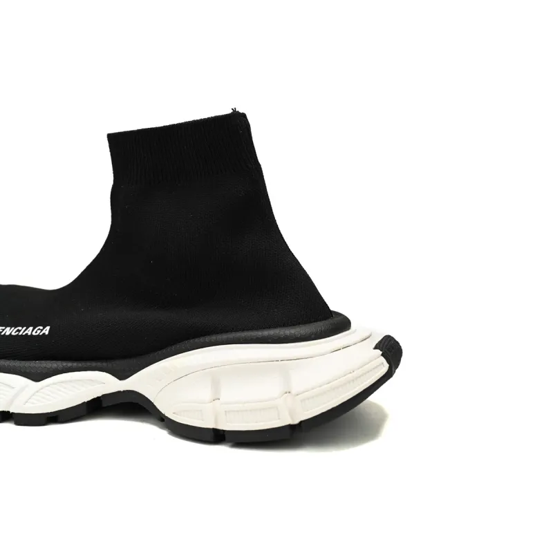 Balenciaga High-Top Sock-Like Platform Black And White   758429 W2DG1 1090 