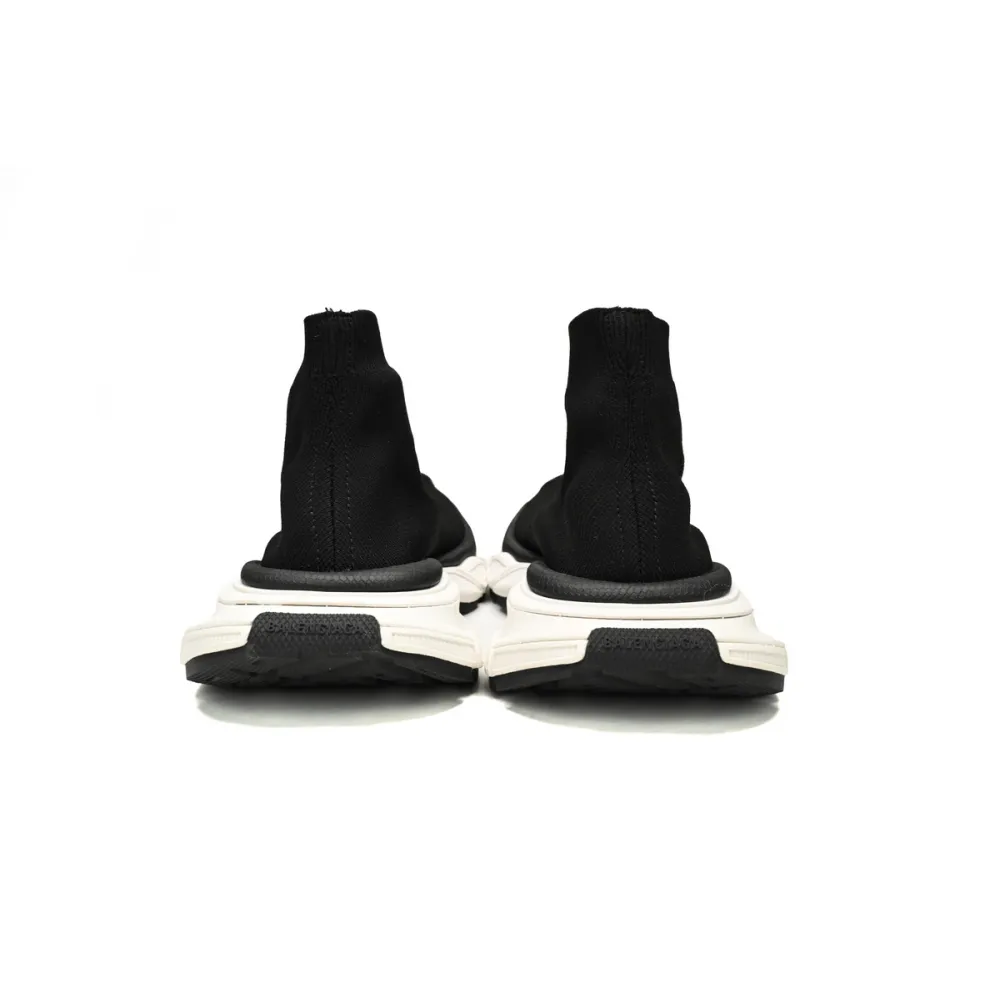 Balenciaga High-Top Sock-Like Platform Black And White   758429 W2DG1 1090 