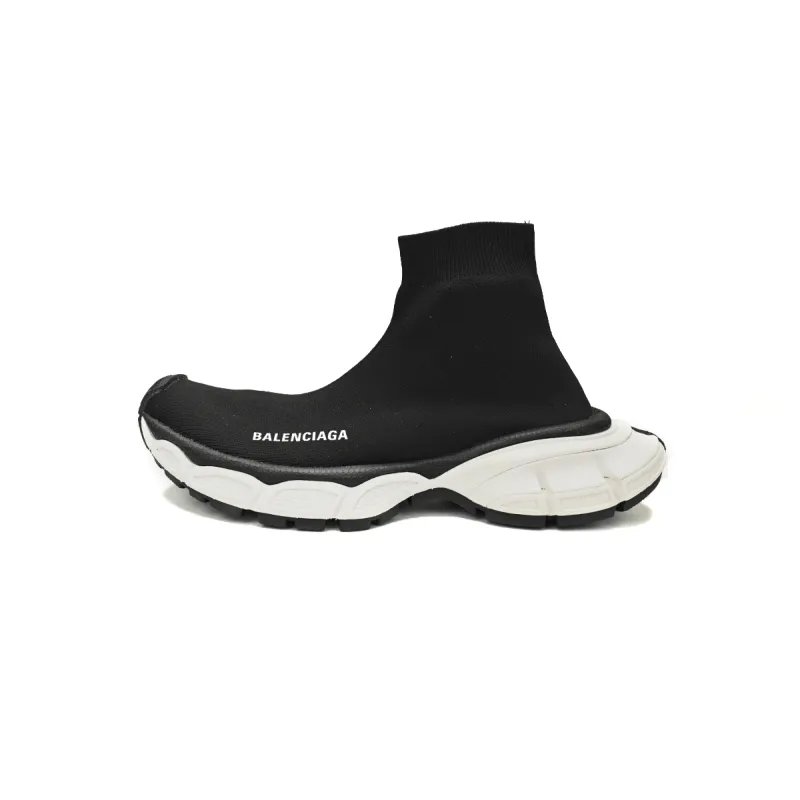 Balenciaga High-Top Sock-Like Platform Black And White   758429 W2DG1 1090 