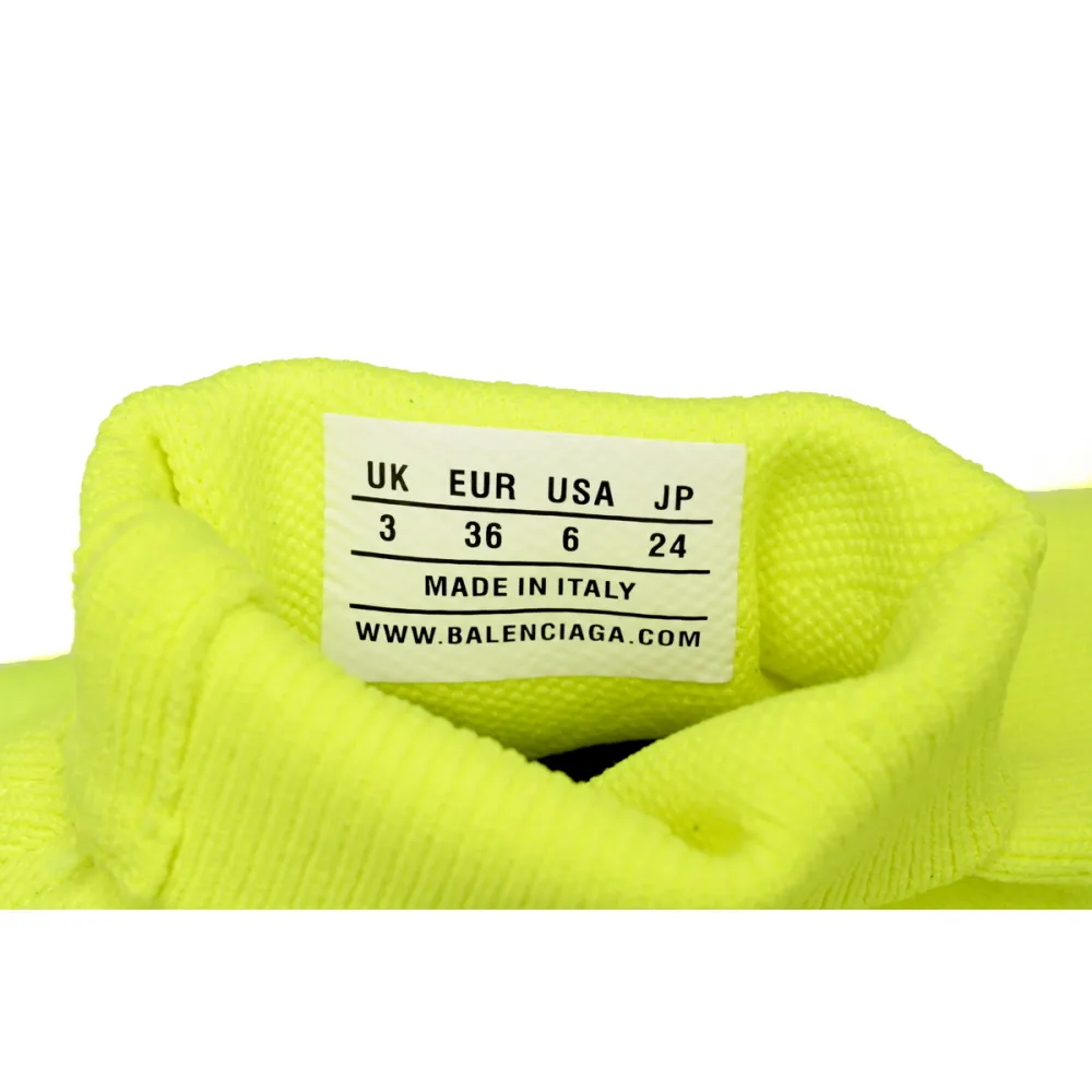 Balenciaga High-Top Sock-Like Platform Fluorescent Green 758429 W2DG1 7090 