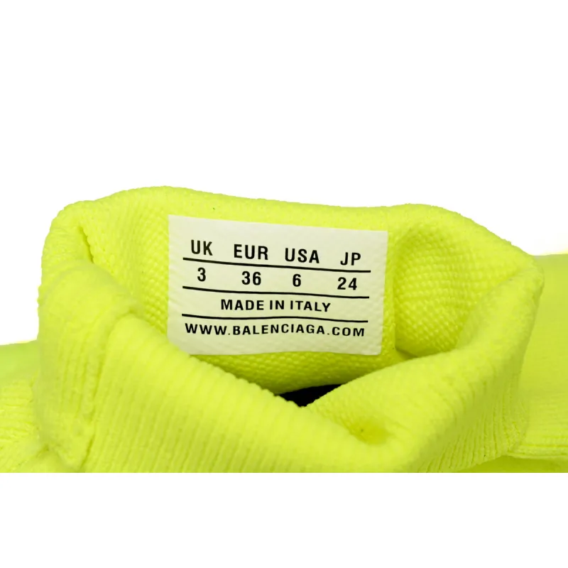 Balenciaga High-Top Sock-Like Platform Fluorescent Green 758429 W2DG1 7090 