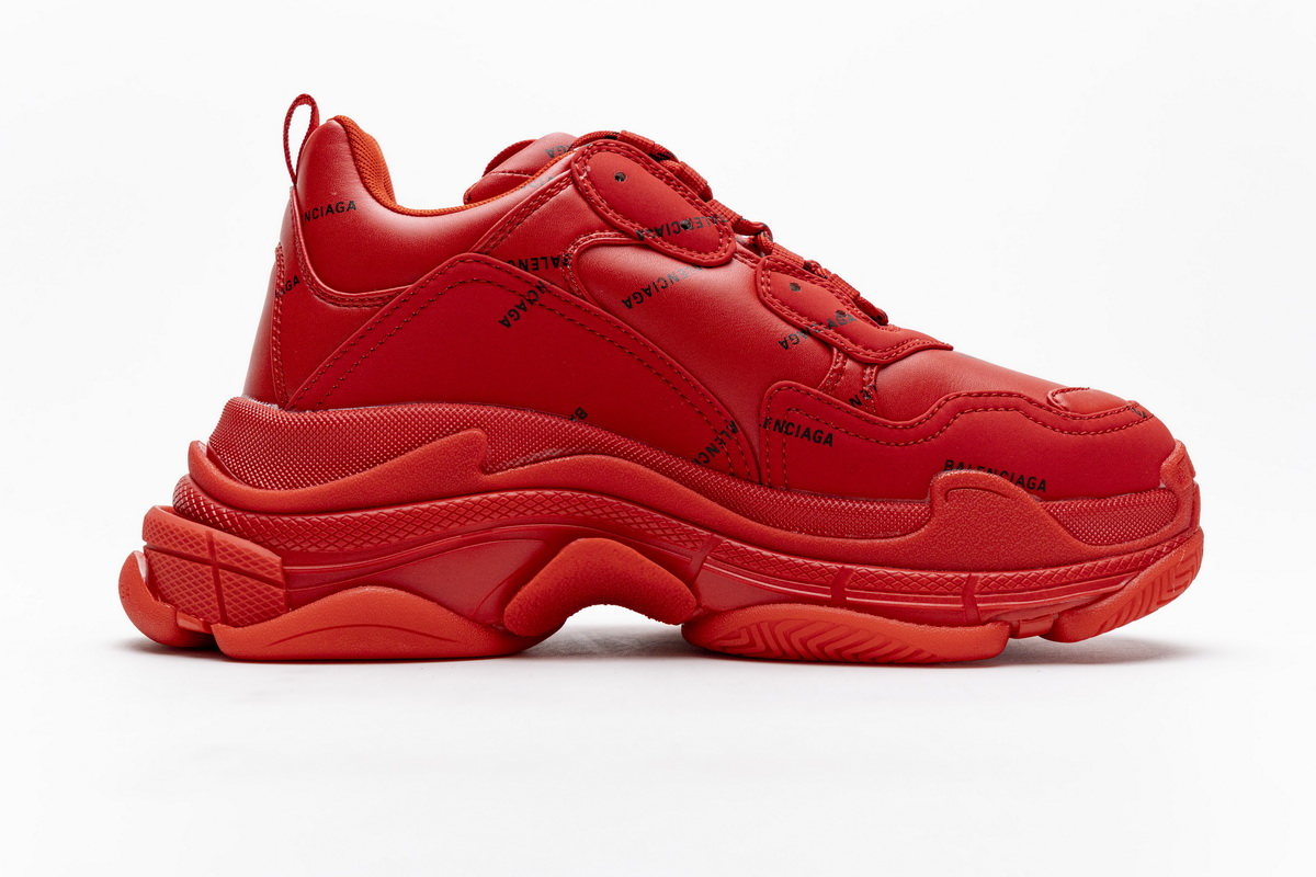 Ba*len*cia*ga triple s allover logo red (women