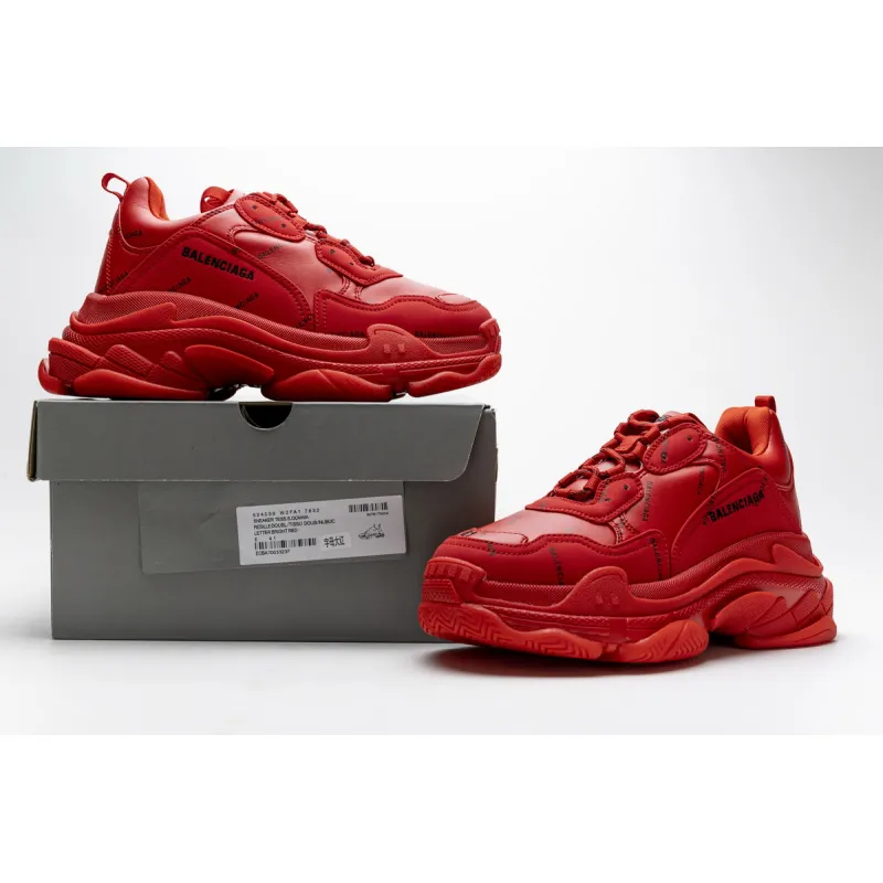 Balenciaga Triple S Allover Logo Red (Women's) 524039W2FA16010