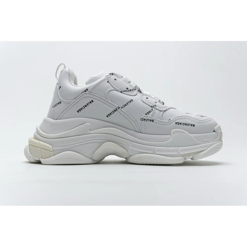 Balenciaga Triple S Allover Logo White (Women's) 524039W2FA19010