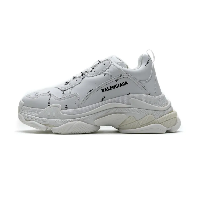 Balenciaga Triple S Allover Logo White (Women's) 524039W2FA19010