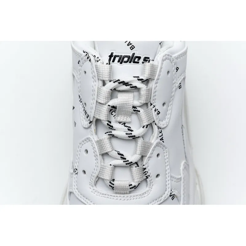 Balenciaga Triple S Allover Logo White (Women's) 524039W2FA19010