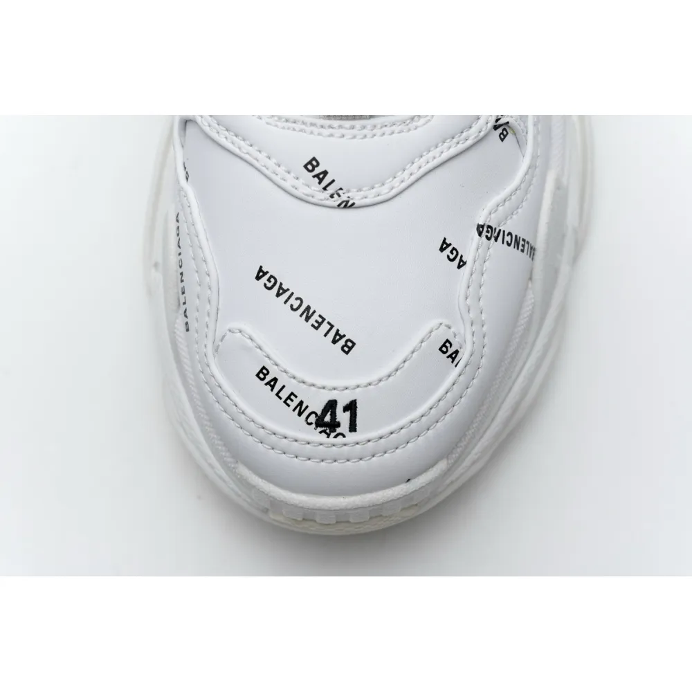 Balenciaga Triple S Allover Logo White (Women's) 524039W2FA19010