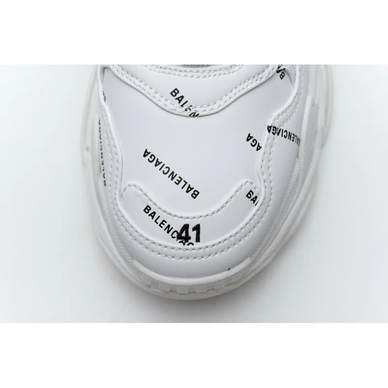 Balenciaga Triple S Allover Logo White (Women's) 524039W2FA19010