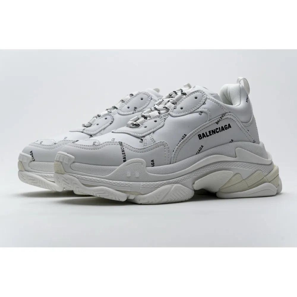 Balenciaga Triple S Allover Logo White (Women's) 524039W2FA19010