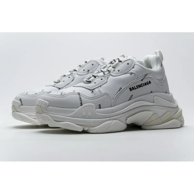 Balenciaga Triple S Allover Logo White (Women's) 524039W2FA19010