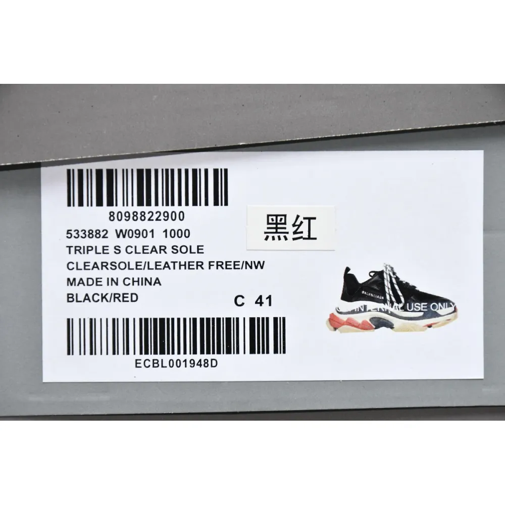 Balenciaga Triple S Black White Red (2018 Reissue) 533882W09O11000